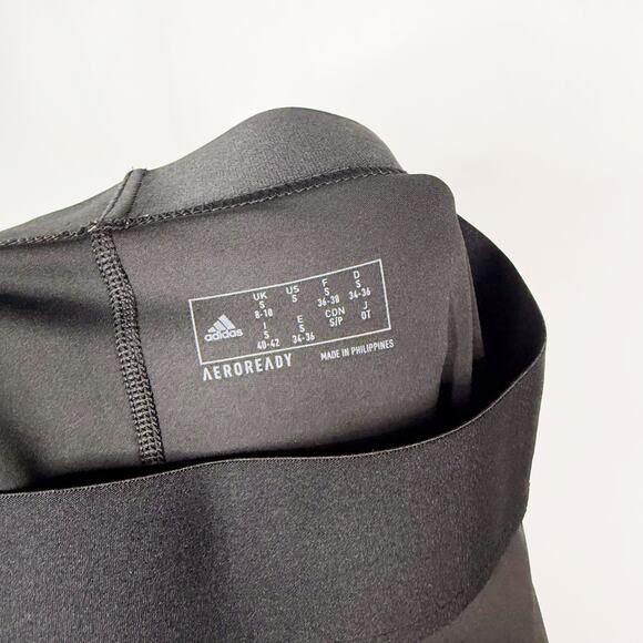 Adidas Womens Small S Black AeroReady Logo Leggings with Side Pocket Athletic - Picture 8 of 8